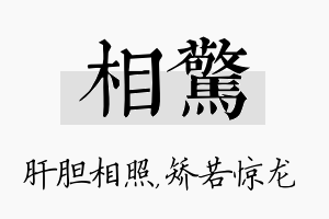 相惊名字的寓意及含义