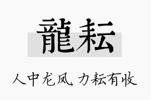 龙耘名字的寓意及含义