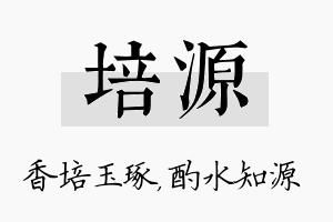 培源名字的寓意及含义