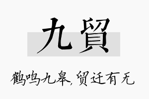 九贸名字的寓意及含义