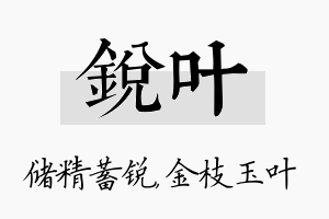 锐叶名字的寓意及含义