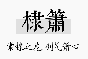 棣箫名字的寓意及含义