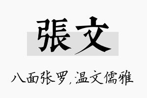 张文名字的寓意及含义