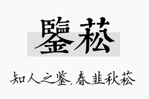 鉴菘名字的寓意及含义