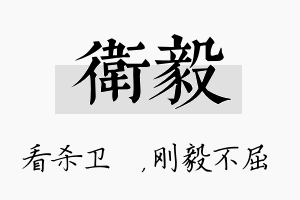 卫毅名字的寓意及含义