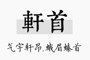 轩首名字的寓意及含义