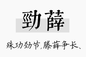 劲薛名字的寓意及含义