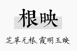 根映名字的寓意及含义