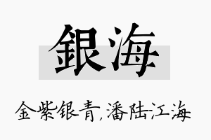 银海名字的寓意及含义