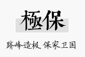 极保名字的寓意及含义