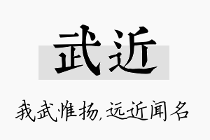 武近名字的寓意及含义