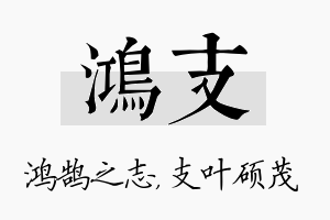 鸿支名字的寓意及含义