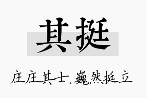 其挺名字的寓意及含义