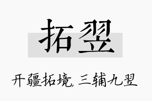 拓翌名字的寓意及含义