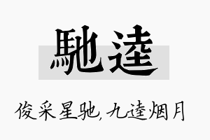 驰逵名字的寓意及含义