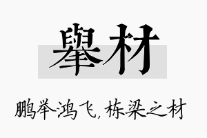 举材名字的寓意及含义