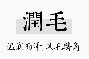 润毛名字的寓意及含义