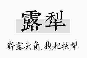 露犁名字的寓意及含义