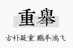 重举名字的寓意及含义