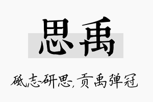 思禹名字的寓意及含义