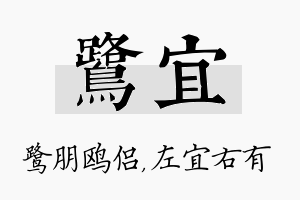 鹭宜名字的寓意及含义