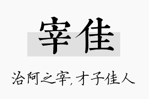 宰佳名字的寓意及含义