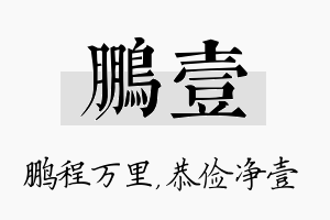 鹏壹名字的寓意及含义