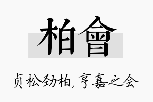 柏会名字的寓意及含义