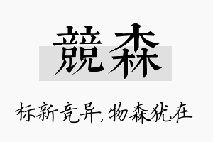 竞森名字的寓意及含义