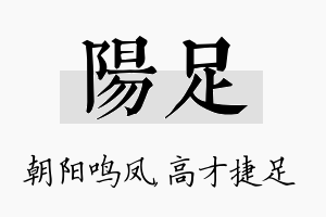 阳足名字的寓意及含义