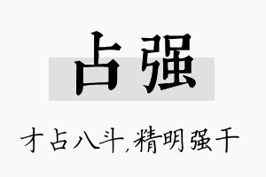 占强名字的寓意及含义