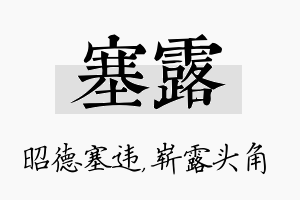 塞露名字的寓意及含义