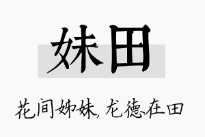 妹田名字的寓意及含义