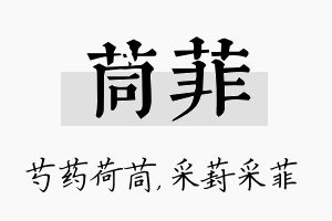 茼菲名字的寓意及含义