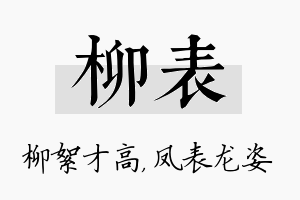 柳表名字的寓意及含义