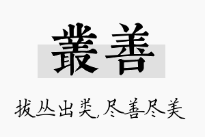 丛善名字的寓意及含义