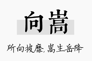 向嵩名字的寓意及含义