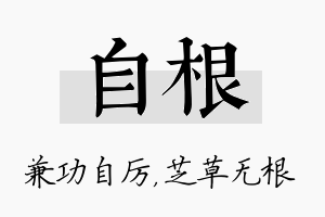 自根名字的寓意及含义