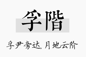 孚阶名字的寓意及含义