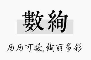 数绚名字的寓意及含义