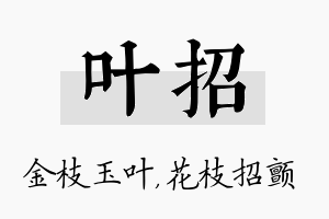 叶招名字的寓意及含义