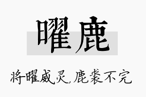 曜鹿名字的寓意及含义