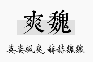 爽魏名字的寓意及含义