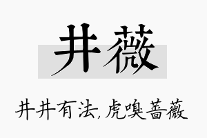 井薇名字的寓意及含义