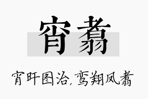 宵翥名字的寓意及含义