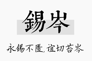 锡岑名字的寓意及含义