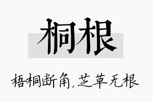 桐根名字的寓意及含义