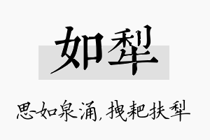 如犁名字的寓意及含义