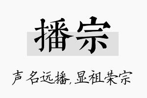 播宗名字的寓意及含义