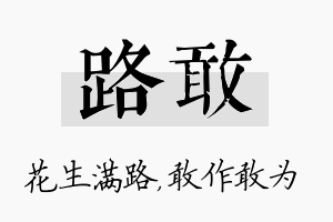 路敢名字的寓意及含义